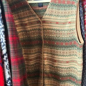 Vintage Patterned Knit Vest